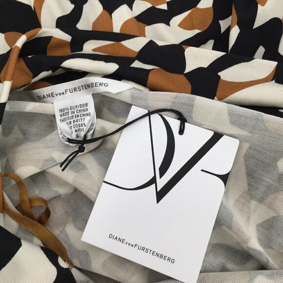 DVF Diane von Furstenberg Alardo camo leopard ginger mini silk tan dress new 4 - Picture 4 of 6